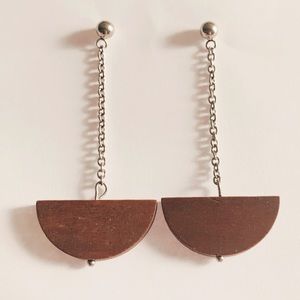 Geometrical Modern Wood Earrings